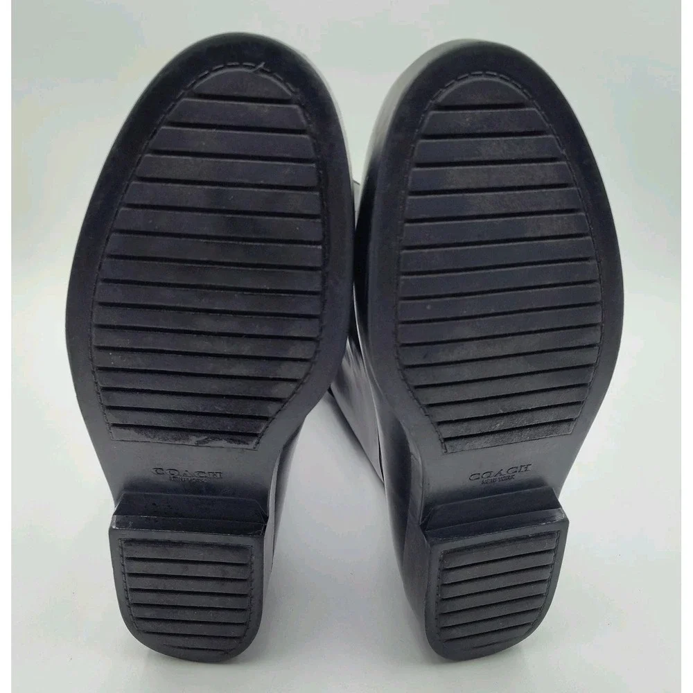 COACH Rain Boots Tall Women Shoes Black Size 10B 40 260(1.5) SEE‎ BCL.0ME-00